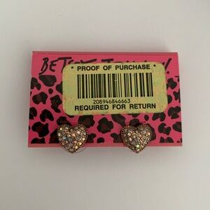 Betsey Johnson Heart Studs